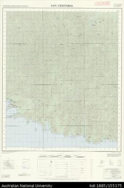 Solomon Islands, British Solomon Islands Protectorate, San Cristobal, Series: X711, Sheet 10-161-12, 1972, 1:50 000