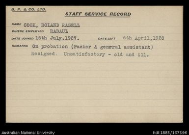 Cook, Roland Rasell