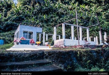 American Samoa - remains of a house turned into a memorial