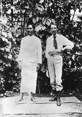 Robert Louis Stevenson with Tuimalealufano at Vailima, Samoa