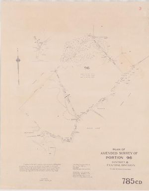 Plan of [Matirogo] amended survey of Portion 96, District 8, Central Division / drawn by L.E.C. 21.6.50