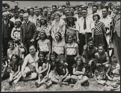 Lord and Lady Bledisloe with Maori at Picton