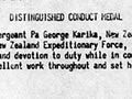 Medal citation for Pa George Karika