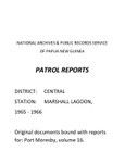 Patrol Reports. Central District, Marshall Lagoon, 1965-1966