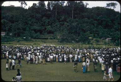 Sing-sing on Boxing Day at the Old Football Oval, Lae, between 1955 and 1960, [7] Tom Meigan