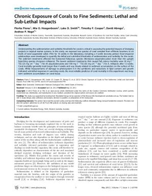 Chronic exposure of corals to fine sediments: lethal and sub-lethal impacts