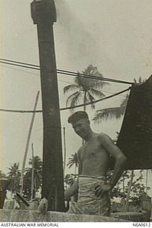 Madang, New Guinea. 1944-09-22. For the first day or so after No. 43 Operational Base Unit (OBU), RAAF, arrived at a New Guinea base wrested from the Japanese, 124150 Leading Aircraftman F. Lane, ..