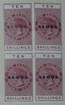 Stamps: New Zealand - Samoa Ten Shillings