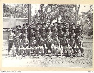 TOROKINA, BOUGAINVILLE. 1945-10-12. MEMBERS OF HEADQUARTERS 3 DIVISION, ROYAL AUSTRALIAN ARTILLERY