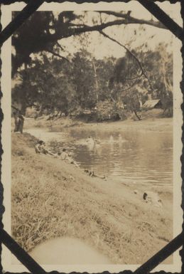 Soldiers swimming at Nepoui, New Caledonia