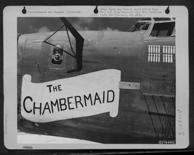 The Consolidated B-24 Liberator 'The Chambermaid' At An Airfield On Kwajalein, Marshall Islands, July 1944. (U.S. Air Force Number 63794AC)