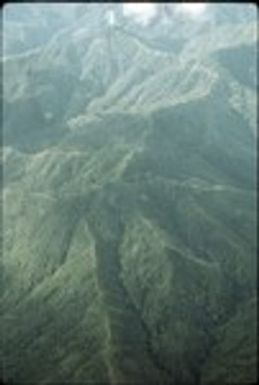 Kwiop, aerial view of ridge-top trails and gardens