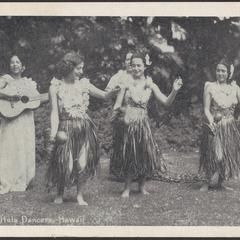 Hula dancers and musicians