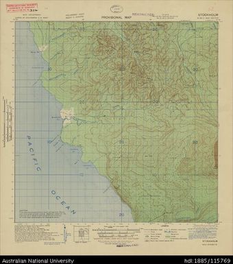 Papua New Guinea, New Britain, Stockholm, Provisional map, Sheet B56/2, 1943, 1:63 360