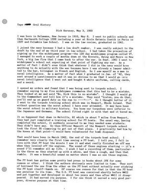 Oral History Interview with Dick Keresey, May 3, 1993