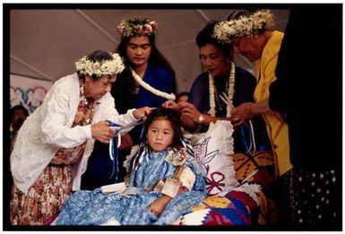 Cook Islands haircutting ceremony, Atiu Hall, Mangere, Auckland. Haircut for Kayne Lucas Upokokeu