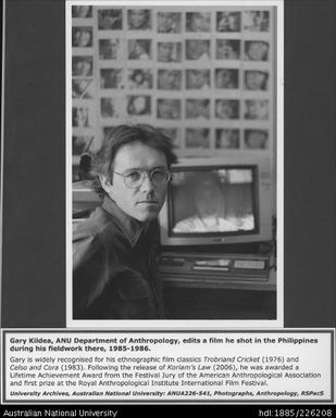 Gary Kildea (ANU Department of Anthropology) edits a film he shot in the Philippines during his fieldwork there