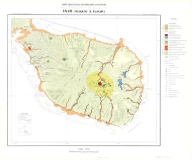 Carte geologique des territoires d'outremer, Polynesie francaise : [iles de Societe]: Tahiti (presqu-ile de Taiarapu)