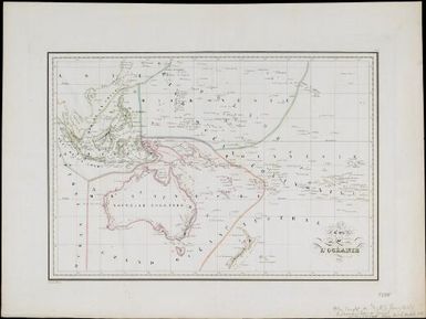 Carte de l'Oceanie 1835 / grave par Thierry