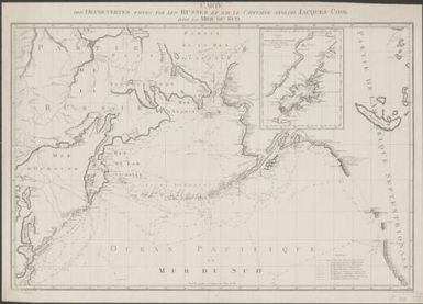 Carte des decouvertes faites par les Russes et par le Capitaine anglois Jacques Cook dans la Mer du Sud / composé par Alex. Wilbrecht en 1787 ; gravé et écrit par I.C. Nabholz