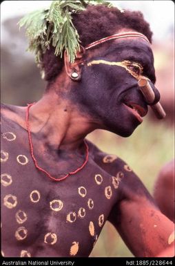 Febi man decorated to participate in the end-of-year cultural activities at Koroba Provincial High School