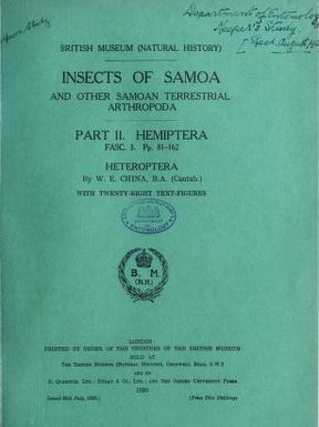 Insects of Samoa and other Samoan terrestrial arthropoda