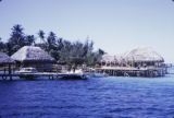 French Polynesia, construction of overwater cabin off shore of Bora Bora