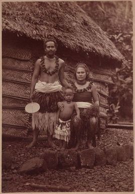 Man, woman, and child. From the album: Tahiti, Samoa and New Zealand scenes