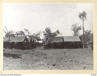 CAPE WOM, WEWAK AREA, NEW GUINEA, 1945-08-24. THE TENT LINES OF 2/119 BRIGADE WORKSHOP CORPS OF AUSTRALIAN ELECTRICAL AND MECHANICAL ENGINEERS PERSONNEL