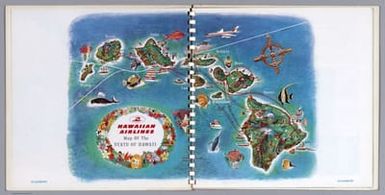 Hawaiian Airlines Map Of The State of Hawaii.