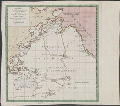 Chart der Reisen und Entdeckungen im Stillen-Meere welche durch die Capitains Cook und Clerke mit den Schiffen Resolution und Discovery in den Jahren 1777, 1778, 1779, 1780 sind gemacht worden