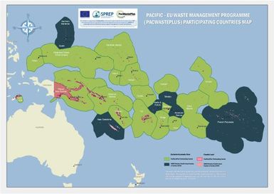 Pacific - EU Waste Management Programme (PacWastePlus) participating countries map