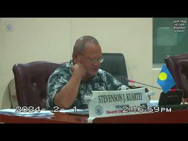 Palau National Congress | 11th OEK, The Senate 24th Day of 13th Regular Session