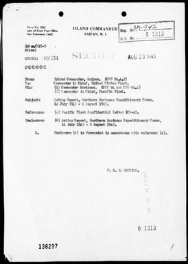 COMTASK-UNIT 94.4.5 - Rep of opers against the Northern Marianas Islands, 7/14/45 – 8/2/45