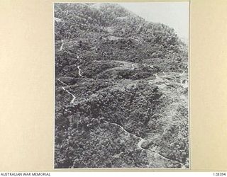 NEW GUINEA, 1944. THE ROAD FROM BOGADJIM TO YAULA, BUILT BY THE JAPANESE TO CONNECT MADANG BASE WITH THE MARKHAM VALLEY