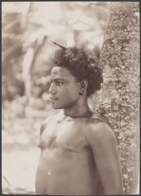 Young man of San Cristoval, Solomon Islands, 1906, 2 / J.W. Beattie