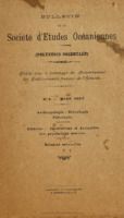 Bulletin de la Société des Études Océaniennes numéro 01