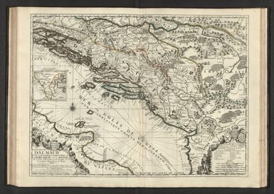 Le Royaume de Dalmacie, divisé en ses Comtez, Territoires etc. La Morlaquie, et la Bosnie par le Pere Coronelli Cosmographe de la Serenissime Republique de Venise. Dedié a son Exell. Monseigneur, Monseigneur Jerome Venier, Chevalier, Ambassadeur de la Serenissime Republique de Venise pres de sa Majesté tres Chrestienne. Par son tres Humbles Serviteurs le R. P. Coronelli et J. B. Nolin. A Paris, Chez J. B. Nolin sur le Quay de l’Horloge du Palais proche la Rüe de Harlay a l'Enseigne de la Place des Victoires. Avec Privilege du Roy. N. Guerard. fecit.