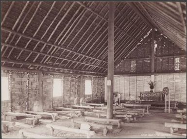 Interior of the Christ Church at Fiu, Malaita, Solomon Islands, 1906 / J.W. Beattie