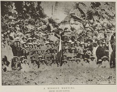 A mission meeting - Hervey Island natives