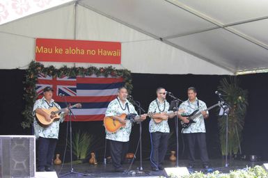 Hawaiian musical performance at Pasifika Festival.