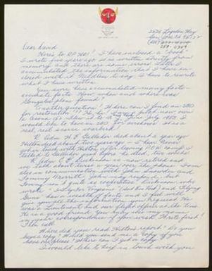 [Letter from Jack Leaming to David Aiken]