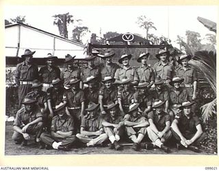 TOROKINA, BOUGAINVILLE. 1945-11-23. PERSONNEL OF 11 DIVISION PROVOST SECTION REINFORCEMENTS, 3 DIVISION. (FOR IDENTIFICATION OF 25 NAMED PERSONNEL REFER TO PROVISIONAL CAPTION OR NAME INDEX)