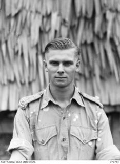 PORT MORESBY, PAPUA, NEW GUINEA, 1944-03-01. NX27944 CAPTAIN C.S. MORRISON, INTELLIGENCE OFFICER, HEADQUARTERS, NEW GUINEA FORCE