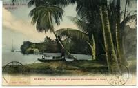 Iles Sous le Vent de Tahiti.Huahine. - Coin de rivage et quartier du commerce, à Fare.