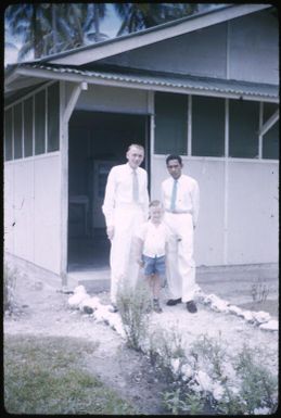 Frank Earl (European Medical Assistant), David Earl and friend : Mapamoiwa Station, D'Entrecasteaux Islands, Papua New Guinea, 1956-1959 / Terence and Margaret Spencer