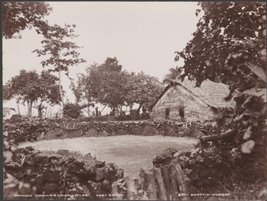 The dancing ground and gamal in the village of Pileni, Reef Islands, 1906 / J.W. Beattie