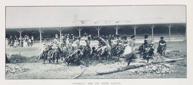 Covering the pit with leaves