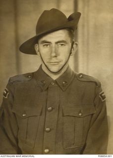 Studio portrait of NX66006 Acting Lance Corporal (A/L Cpl) William Samuel James Turner, No. 1 Independent Company, of Sydney, NSW. He enlisted on 2 December 1940 and served on the island of New ..