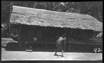 Dancer in front of house, Santa Ana